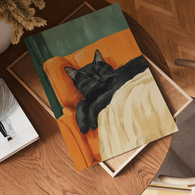 Sleeping Black Cat