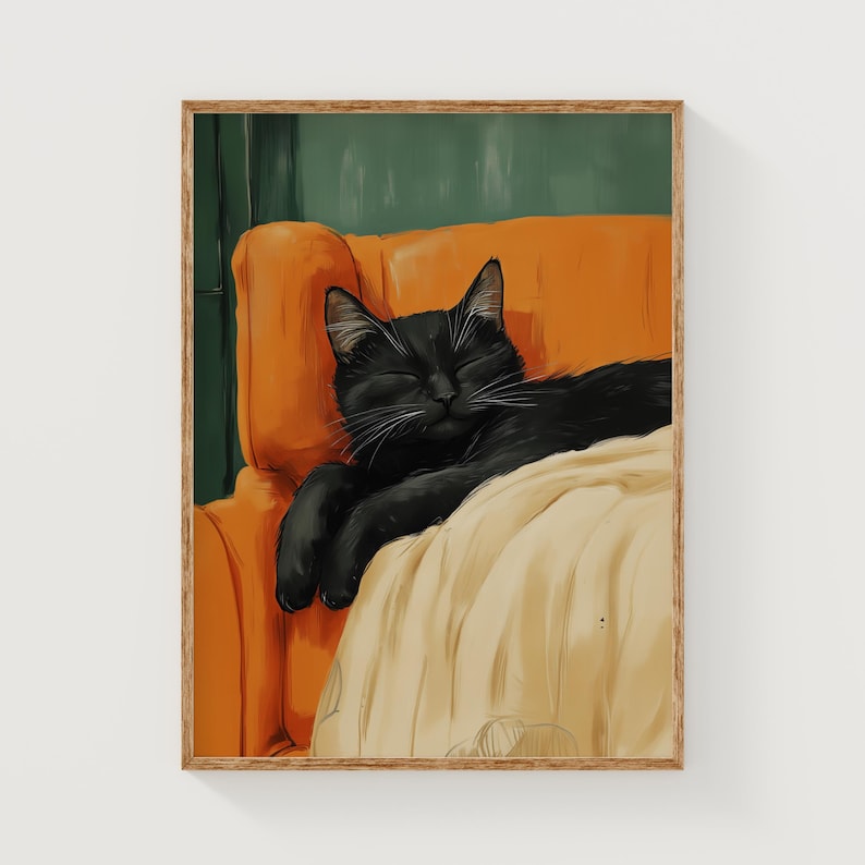 Sleeping Black Cat