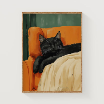 Sleeping Black Cat