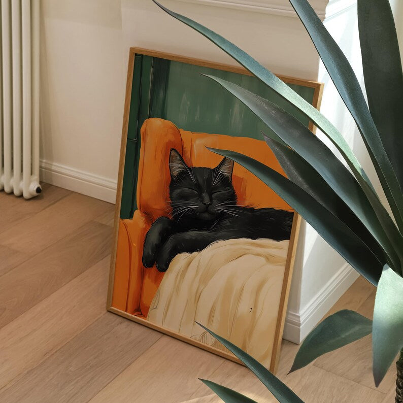 Sleeping Black Cat