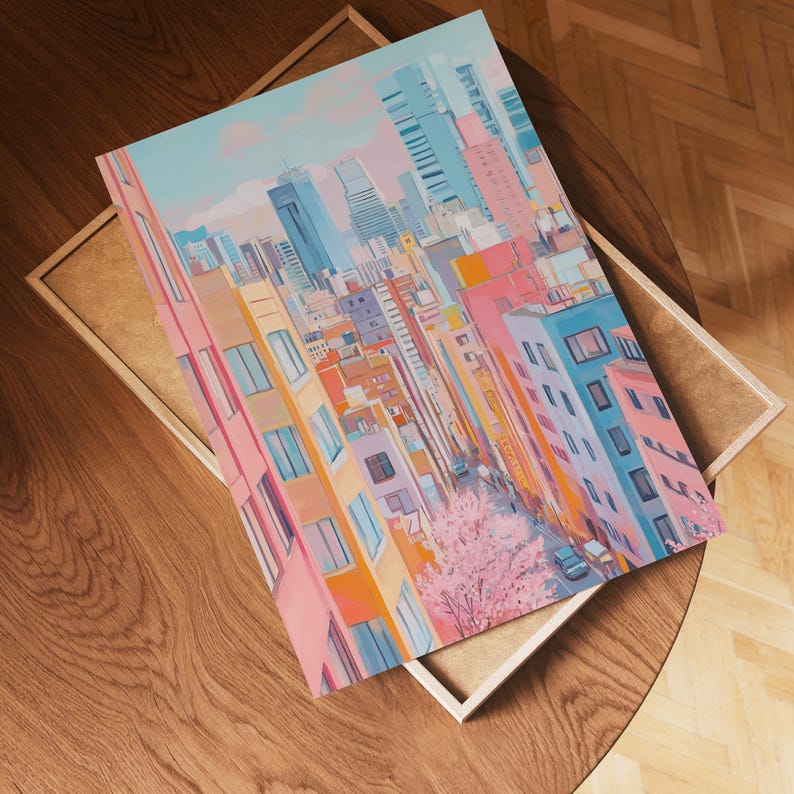 Pastel City Skyline