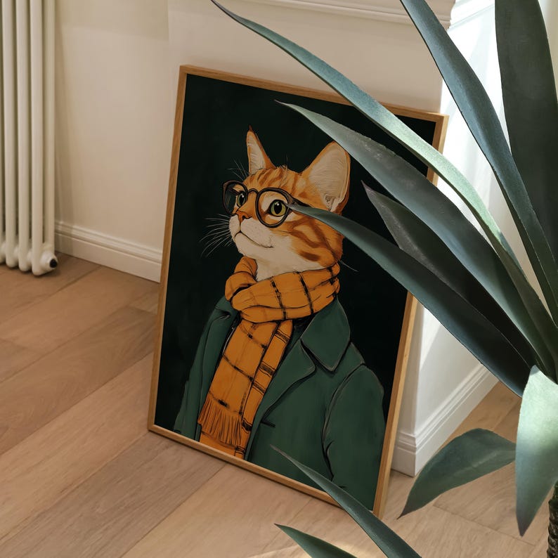 Cat with Scarf
